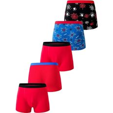 Underwear on sale Shein School Boy Lingerie Traceable Cotton Comfortable Print 5-Pack Boxer Briefs