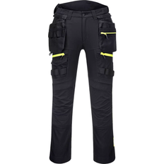 EN 14404 Work Pants Portwest DX440 DX4 Detachable Holster Pocket Trousers - Black