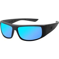 Mens Sharky Polarised Sunglasses - Satin Black Grey Ice Blue