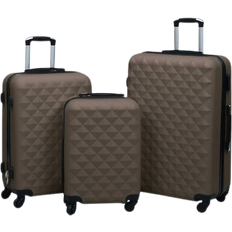 vidaXL Hardcase Suitcase Set of 3 - Brown