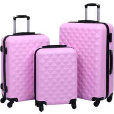vidaXL Hardcase Suitcase 3 stk. - Pink