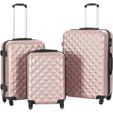 vidaXL Hardcase Suitcase Set of 3 - Rose Gold