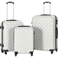 vidaXL Hardcase Suitcase 3 stk. - Silver
