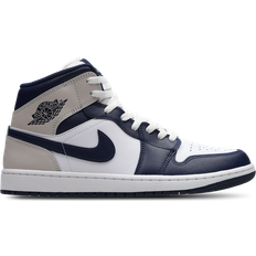 Nike Air Jordan 1 Mid M - White/Neutral Grey/Gum Medium Brown/Midnight Navy