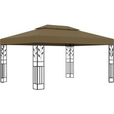 Paviljong tak 3x4 vidaXL Gazebo with Double Roof - Taupe 3x4 m