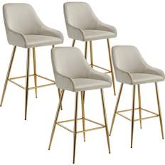 Padded Seat Bar Stools tectake Avane With Backrest Velvet Look Set Bar Stool