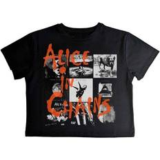 Alice In Chains Montage Crop Top Albums - Black