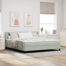 Senge & Madrasser vidaXL Box Spring Seng Med Madras Lys Grå 180x200 cm Rammeseng