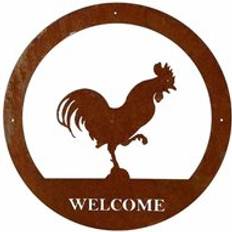 Poppyforge LTD Cockerel Welcome Art Large Steel W49.5 x H49.5 cm Wall Decor