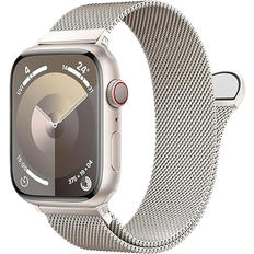 Steel Smartwatch Strap Patented Milanese Loop Band for Apple Watch Series 10 38/40/41/42mm Starlight