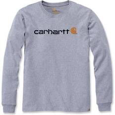 Carhartt Tops Carhartt Relaxed Fit Heavyweight Long Sleeve Logo Graphic T-shirt - Heather Grey