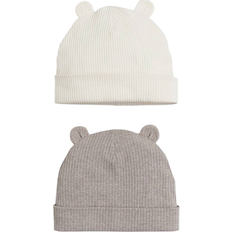 H&M Ribbed Ear Detail Beanies - Light Beige/Dark Beige Marl (1164281003)