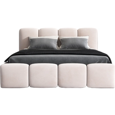 Betten Mebloland Mond Beige Rahmenbett 205x220cm