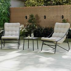 Steel Bistro Sets Charles Bentley Porto Seater Grey One Size Bistro Set, 1 Table incl. 2 Chairs