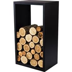Paniers à Bois de Chauffage Magnus Brasero Rond Acier Peint Sur Pied Design 80 cm