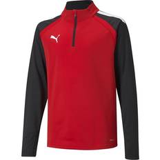 Puma Teamliga Quarter-Zip Youth Football Top - Red/Black