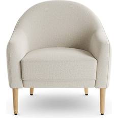 Dunelm Kaspar Soft Texture Tub White/Natural Lounge Chair 81cm