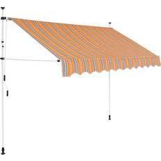 vidaXL Manual Retractable Awning - Yellow and Blue Stripes 300x120cm
