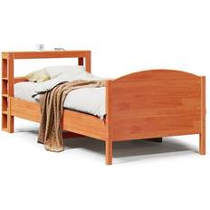 vidaXL Solid Wood Bed Frame 90x190 cm Wax Brown 90x190cm