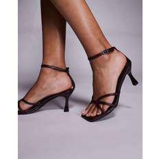 Public Desire Samya Kitten Heel Sandals - Burgundy