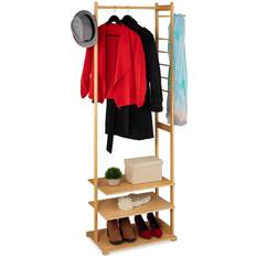 Natural - Shelves Clothes Racks Relaxdays Free Standing Natural Clothes Rack 81x177.5cm