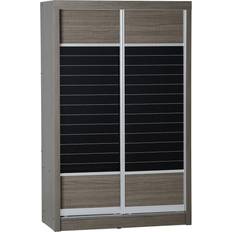 Shelves Wardrobes SECONIQUE Lisbon Black Wardrobe 118x188cm