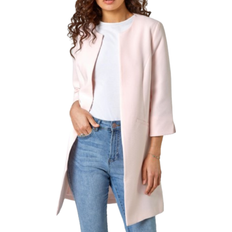 Pink Coats Roman Textured Longline Jacket - Pink