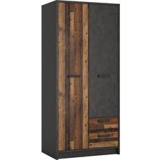 Furniture To Go Wardrobes Furniture To Go NUBS01 Dark Old Wardrobe 87x196cm