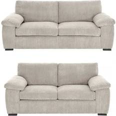 B&Q Capri Jumbo Cord Cream Sofa 200cm 2pcs 2 Seater, 3 Seater