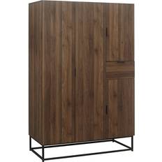 Brown - Steel Wardrobes Birlea Houston Walnut Wardrobe 120x183cm