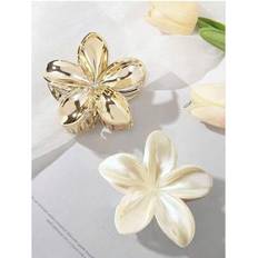 Shein Women 6cm Acrylic Flower Hair Clips 2-pack