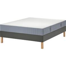 Sängar & Madrasser IKEA Lyngör Valevåg Fast Ljusblå Mörkgrå 140x200 cm Kontinentalsäng