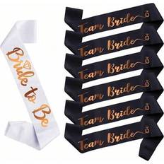 Shein Black And White 7pcs Bachelorette Party Sash Ribbon Set