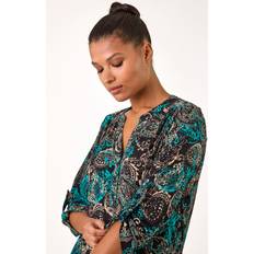 Paisley Shirts Roman Paisley Print Shirt - Teal