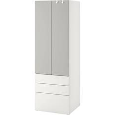 Gråa - Spånskiva Klädförvaring IKEA Småstad Platsa White/Grey Garderob 60x181cm