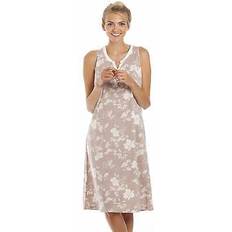 Camille Nightgowns Camille Floral Sleeveless Lightweight Nightdress - White