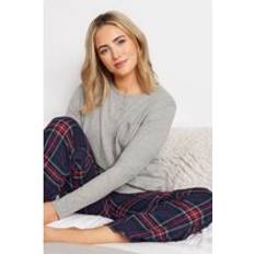M&Co Cotton Check Pyjama Set Womens - Grey