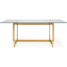 Julian Bowen Minori Transparent/Gold Dining Table 100x200cm