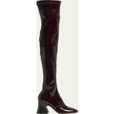 Block Heel - Leather High Boots Chloe Janis Over-the-Knee Boot 100% Calf-skin Leather - Red