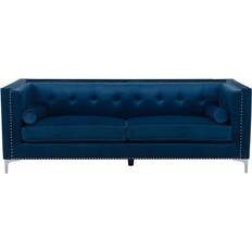 Navy blue sofas Beliani AVALDSENES Navy Blue Sofa 211cm 3 Seater