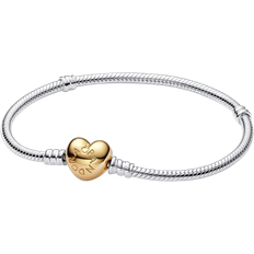 Pandora moments Pandora Moments Heart Clasp Snake Chain Bracelet - Silver/Gold