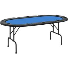 vidaXL Tavolo Da Poker Pieghevole 10 Giocatori Blu 206x106x75 cm