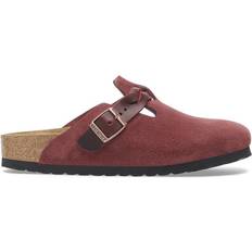 Birkenstock Red Outdoor Slippers Birkenstock Boston Braided Suede Leather - Zinfandel