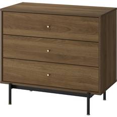 Kommode med 3 skuffer IKEA Rådmansö 3 Skuffer Brun Valnøddetræsmønster Kommode