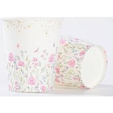 Shein White Flower Paper Cups 9oz