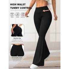 Stretch Leggings Shein High Waist Leggings Yoga Pants Slim Fit Flared Leg Trousers - Spring Summer