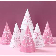 Party Hats Shein 6pcs Pink Bow Birthday Hat
