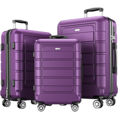 Showkoo Expandable Luggage 3 delar - Purple