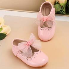 Girls First Steps Children's Shoes Shein Cute Butterfly Decor Leather Anti-Slip Shoes - Color