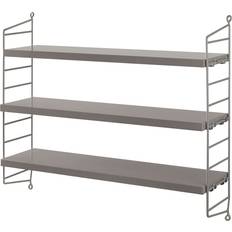 String Pocket Grey Wall Shelf 60cm